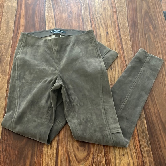 Ralph Lauren 100% Lamb Suede Skinny Pants Size Small - Picture 2 of 9